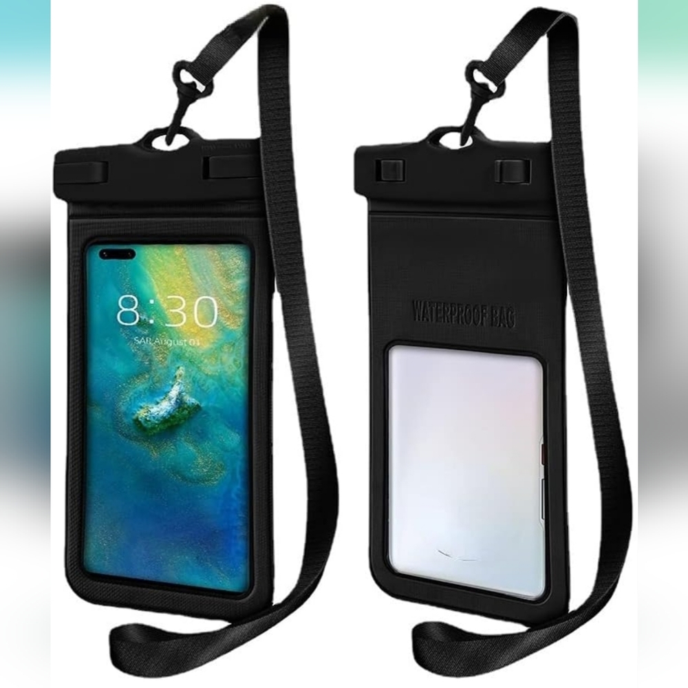 Waterproof Cell Phone Pouch 2 Pack Universal Water Proof Dry Bag Case Black